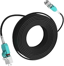 61M/200FT OM3/OM4 LC to LC Outdoor Armored Fiber Optic Patch Cable, Multimode Duplex 50/125μm, 10Gb/40Gb/100Gb, Industrial TPU Jacket, Direct Burial, Uniboot, MMF, OD 5mm, Pulling Eye Kit Installed