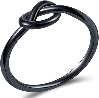 Size 3-13 Stainless Steel Simple Love Knot Celtic Promise Anniversary Statement Ring