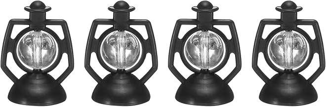Dollhouse Miniature Lantern, 1.38" Height, Plastic Vintage Simulation Kerosene Lamp Black - (Applications: for Micro Landscape Ornament Plants Pot Garden Dollhouse), 4 - Pieces