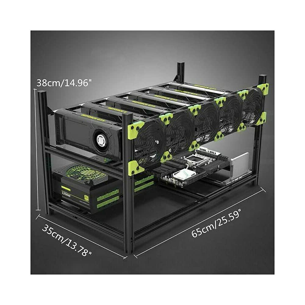 Amazon.com: Professional 6/8 GPU Miner Mining Case Aluminum Frame Mining Rig  for ETH ZEC/Bitcoin Crypto Coin Currency Mining Veddha (6GPU+5FANS) :  Electronics