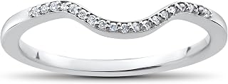Pompeii 1/16 ct Lab Grown Diamond Aria Wedding Curved Contour Ring (F,VS)