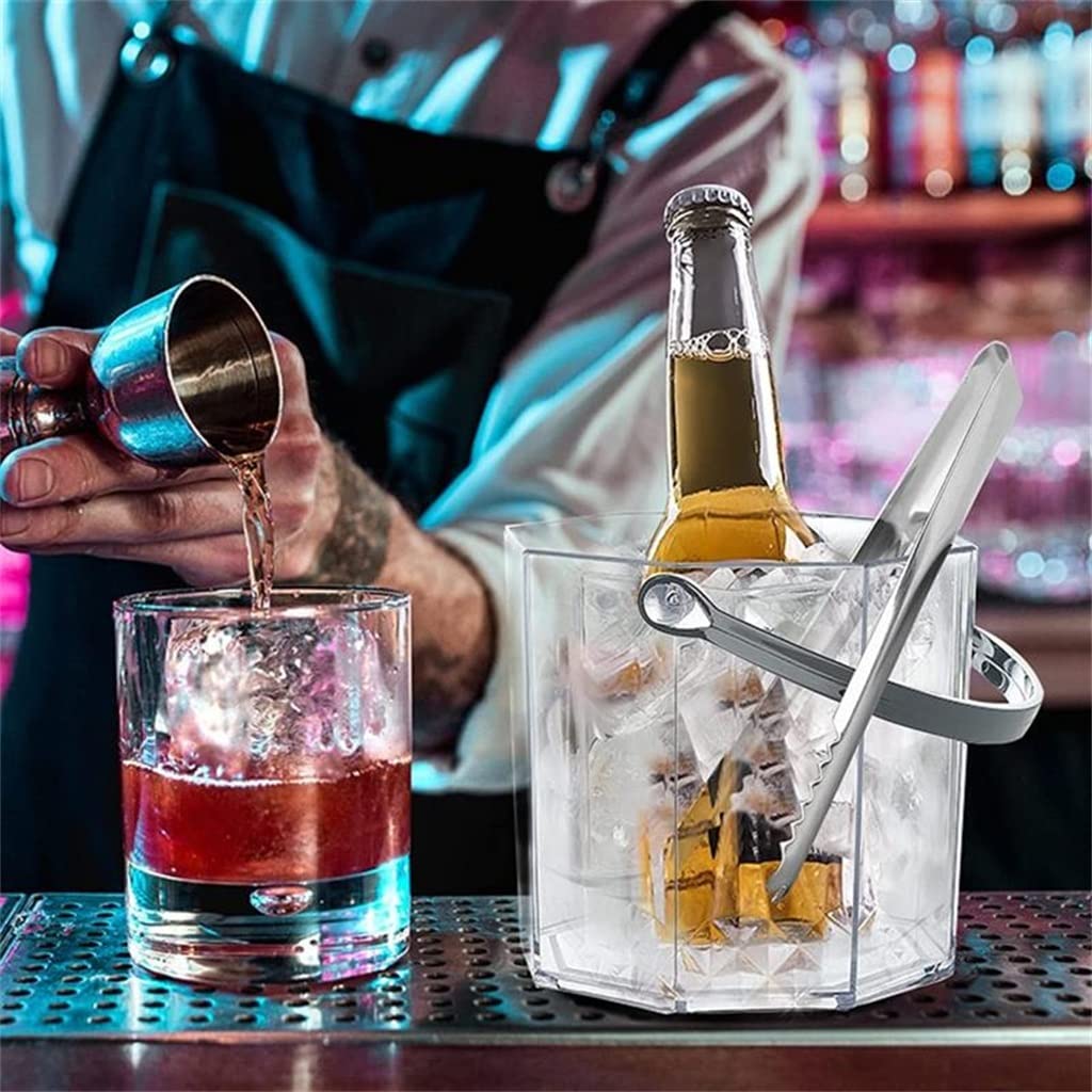 Seau à Glace avec Pince à Glace et Pelle Seau à vin Seau à Glace pour Les fêtes Bars Refroidissant Champagne Bière (A comme Le Montre l'image)