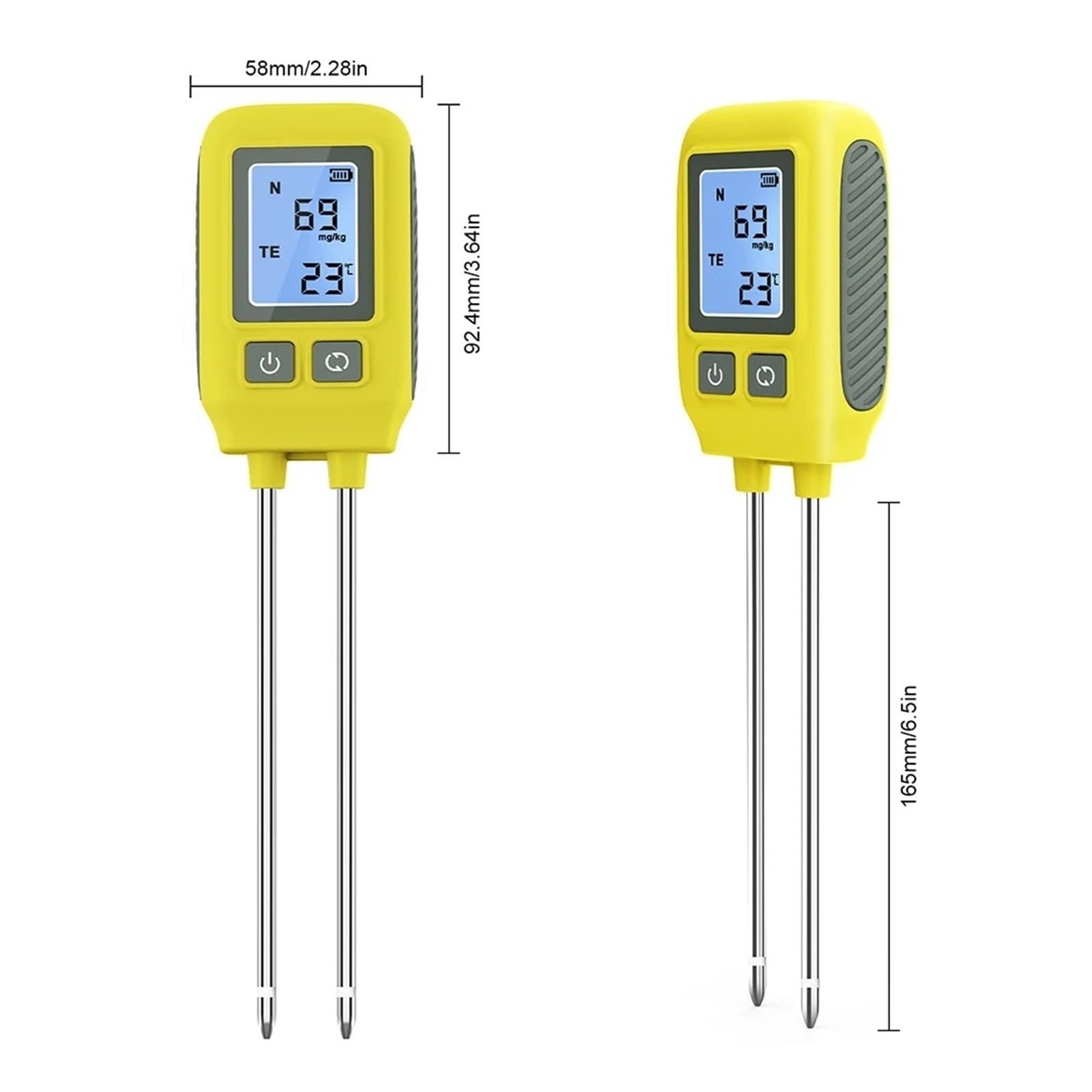 EDEDE Bodentester, 4 in 1 Bodentester LCD-Hintergrundbeleuchtung Bodendünger Nährstoffdetektor Bodentemperaturmessgerät for den Bauernhof für Pflanzenerde, Garten