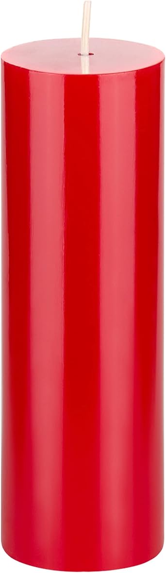 Mega Candles 1 pc Unscented Solid Red Pillar Candles, Hand Poured Premium Wax Candle 2 Inch x 6 Inch, Home Decor, Spas, Weddings, Occasions, Party, Centerpieces, Holidays, Vigils, Prayers