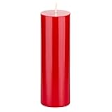 Mega Candles 1 pc Unscented Solid Red Pillar Candles, Hand Poured Premium Wax Candle 2 Inch x 6 Inch, Home Décor, Spas, Weddings, Occasions, Party, Centerpieces, Holidays, Vigils, Prayers