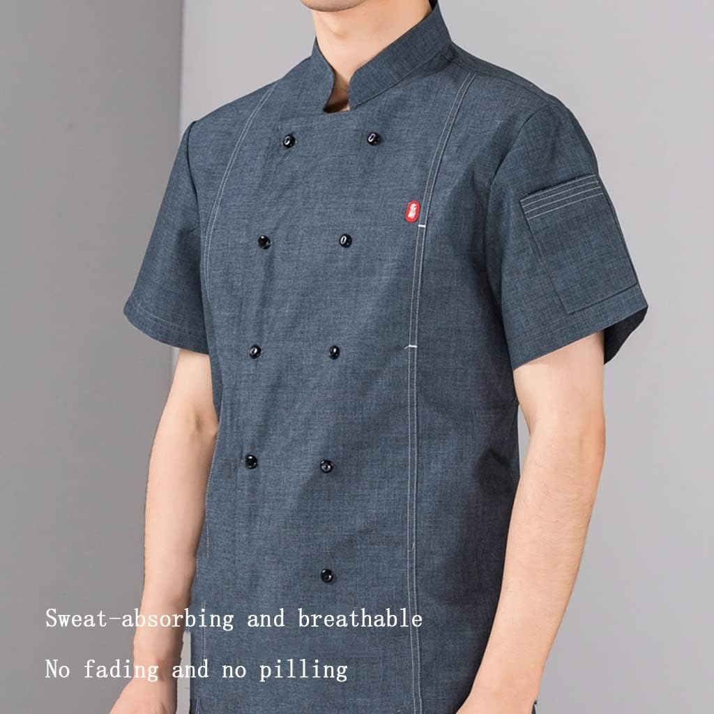Chef Clothes Unisex Classic Chef Coat Custom Double Breasted Kitchen Classic Personalized Customized