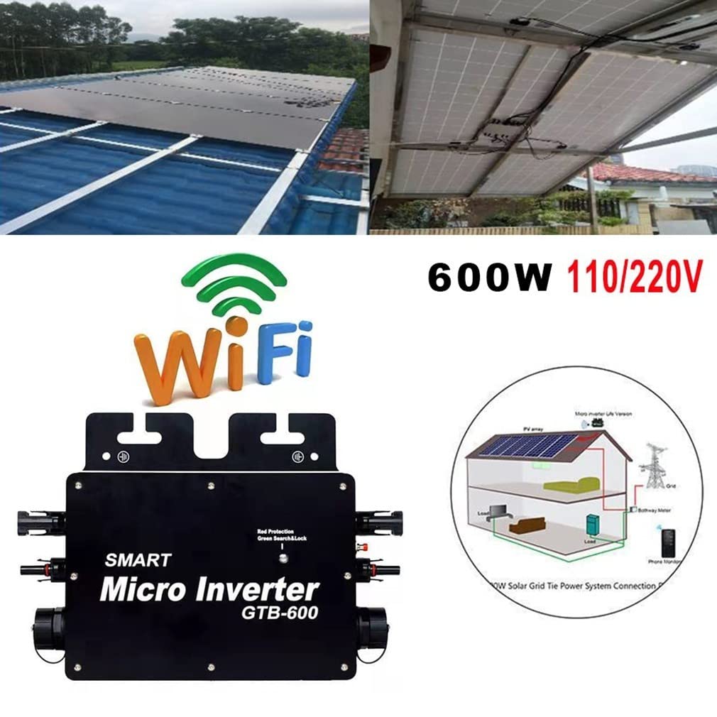 600W/700W/800W Micro-Onduleur Solaire Grid Tie Micro Onduleur Smart Micro Inverter 110V/220V WiFi Solar Grid Inverter Ip65 ImperméAble MPPT Grid Tie Inverter Efficacité 99,5%