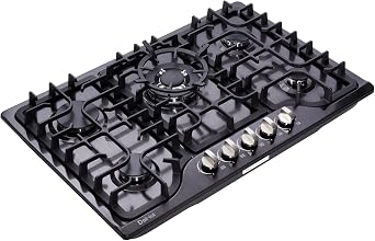 30 Inch LPG/NG Gas Cooktop Dual Fuel 5 Sealed Brass Burner Stainless Steel Hob 110V AC pulse Ignition Stainless Steel Gas Cooktops DK257-B01 Gas Hob