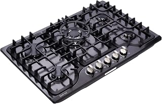 30 Inch LPG/NG Gas Cooktop Dual Fuel 5 Sealed Brass Burner Stainless Steel Hob 110V AC pulse Ignition Stainless Steel Gas Cooktops DK257-B01 Gas Hob