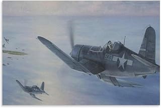 VMF-214 WWII Fighter Vintage Painting Poster Wall Art Paintings Canvas Wall Decor Home Decor Living Room Decor Aesthetic 12x18inch(30x45cm) Unframe-style