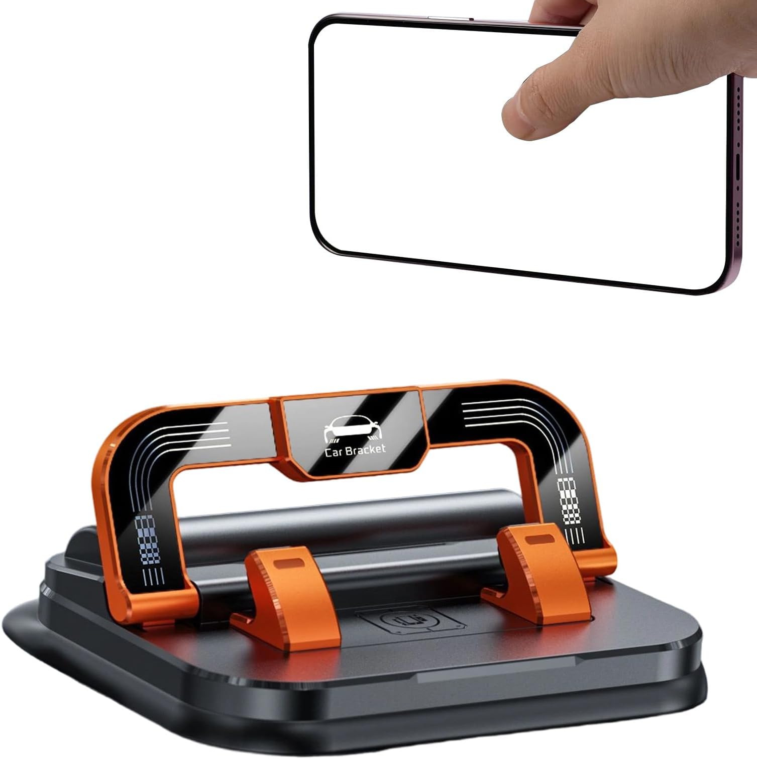 – Phone Mount for Car | Foldable Number Plate Cellphone Rack | Rotatable 2-in-1 Suction Phone Holder Number Plate for Dashboard, Daily, Commuting, Driving, Camping, Truck