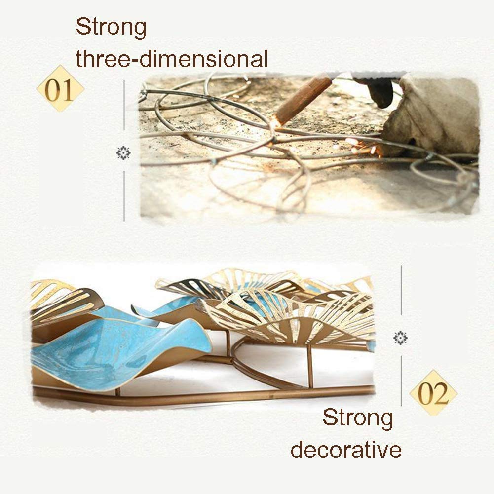 Moderno Metal Wall Art Decorativo, Golden Flower Wall Colgando, Creatividad Decoración de la Escultura de la Pared de Hierro Forjado Tridimensional for la Sala de Estar Sofá 130x66cm / 51