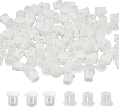 200PCS Plastic Hole Plugs White Plastic Plugs for Round Holes Filler Door Screw Hole Plugs 1/5"