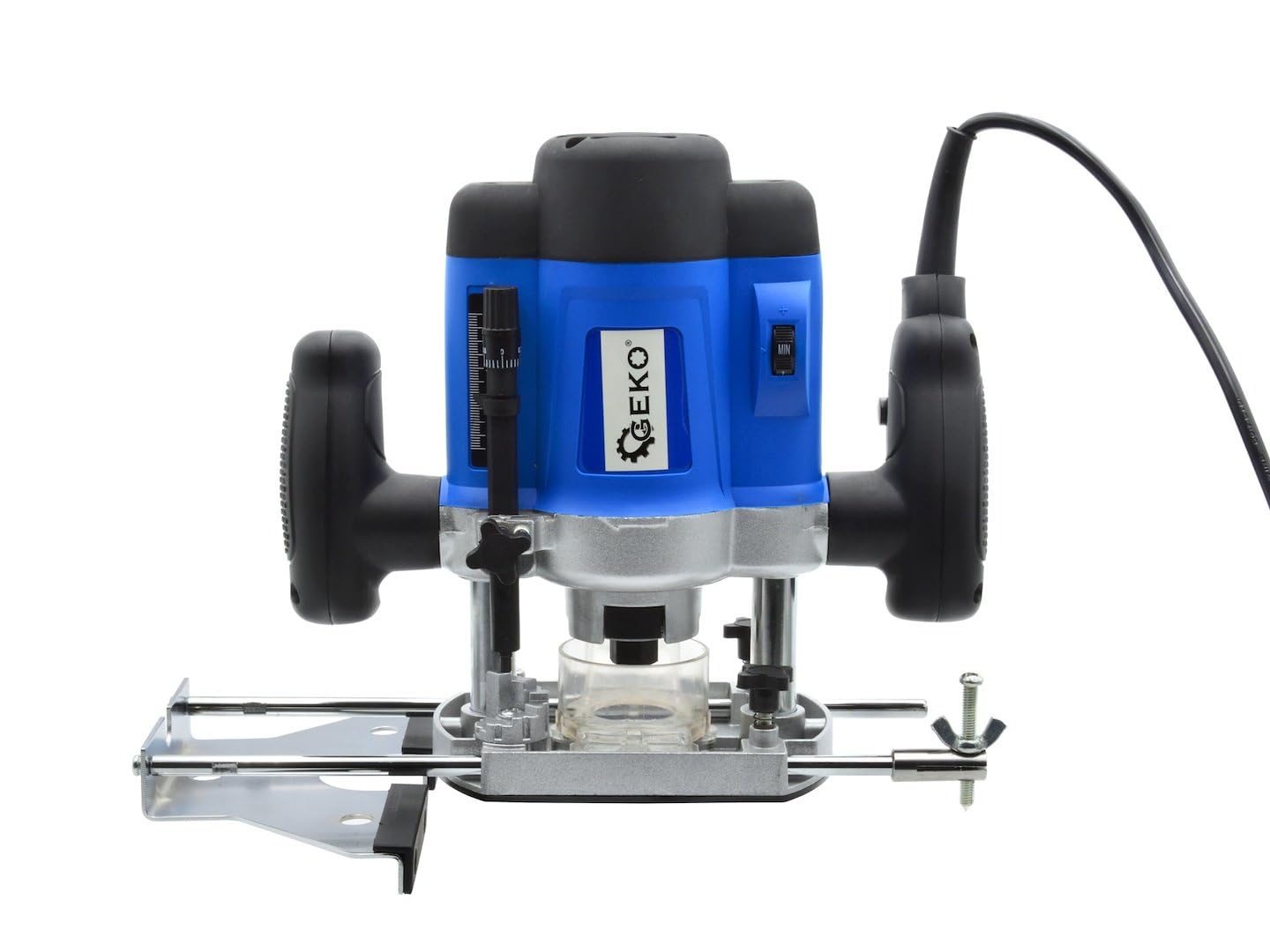 BSD Fresadora tupí eléctrica 1200W con ajuste de velocidad y profundidad, ideal para trabajos de precisión en madera, con capacidades de 16,000 a 30,000 rpm.