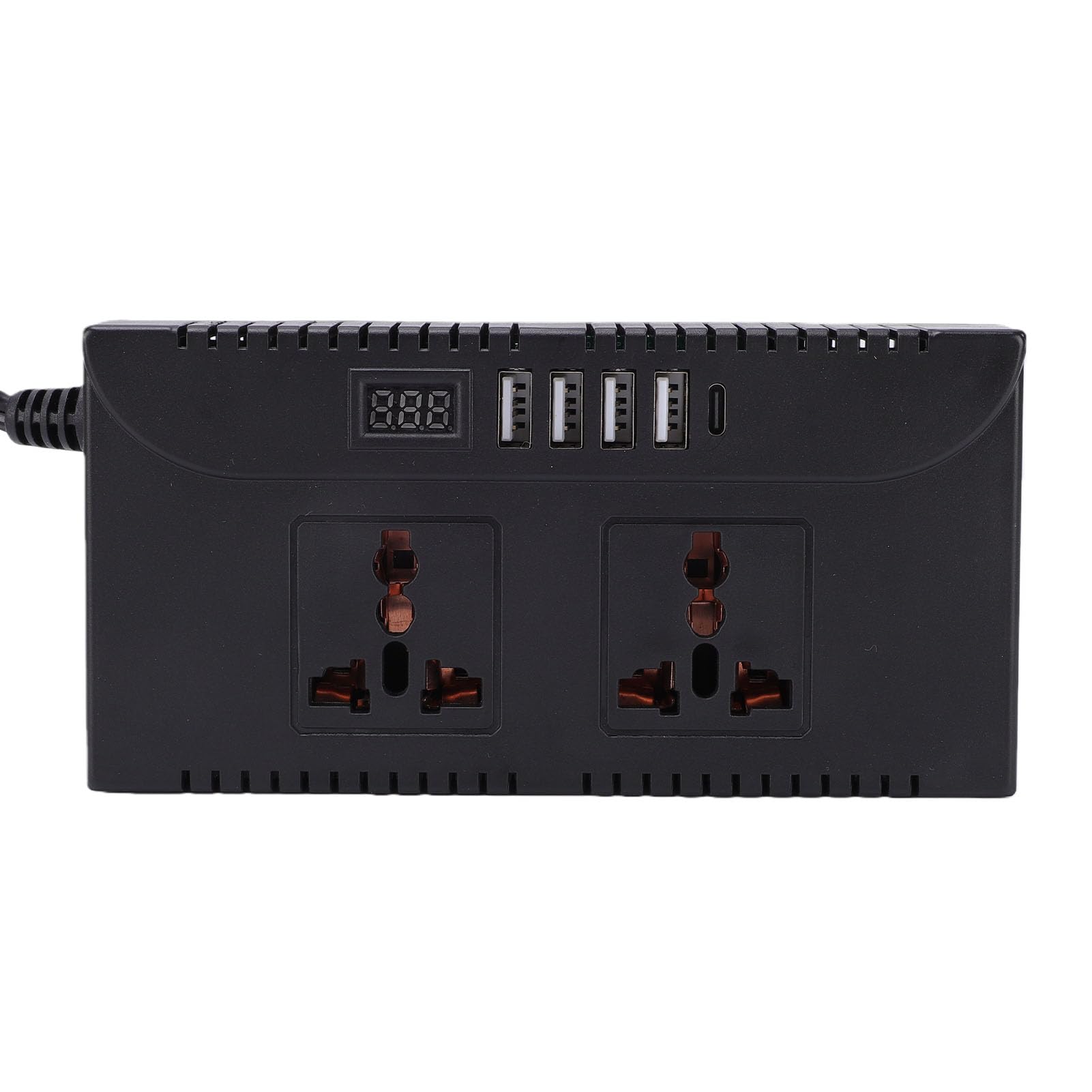 Inwerter samochodowy 300 W, przenośny adapter wtyczki samochodowej, konwerter gniazd z 4 portami USB i typu C, do samochodów, podróży, laptopów, telefonów