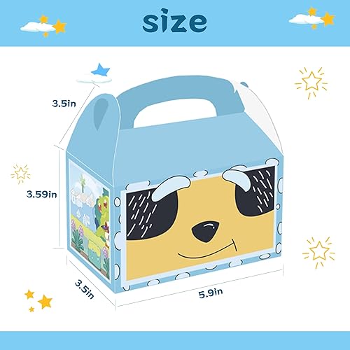 Miniatura 7 de Bolsas de dulces de fiesta de perro azul de dibujos animados, 16 unidades, cajas de regalo para niños y niñas, temática de perro azul, suministros