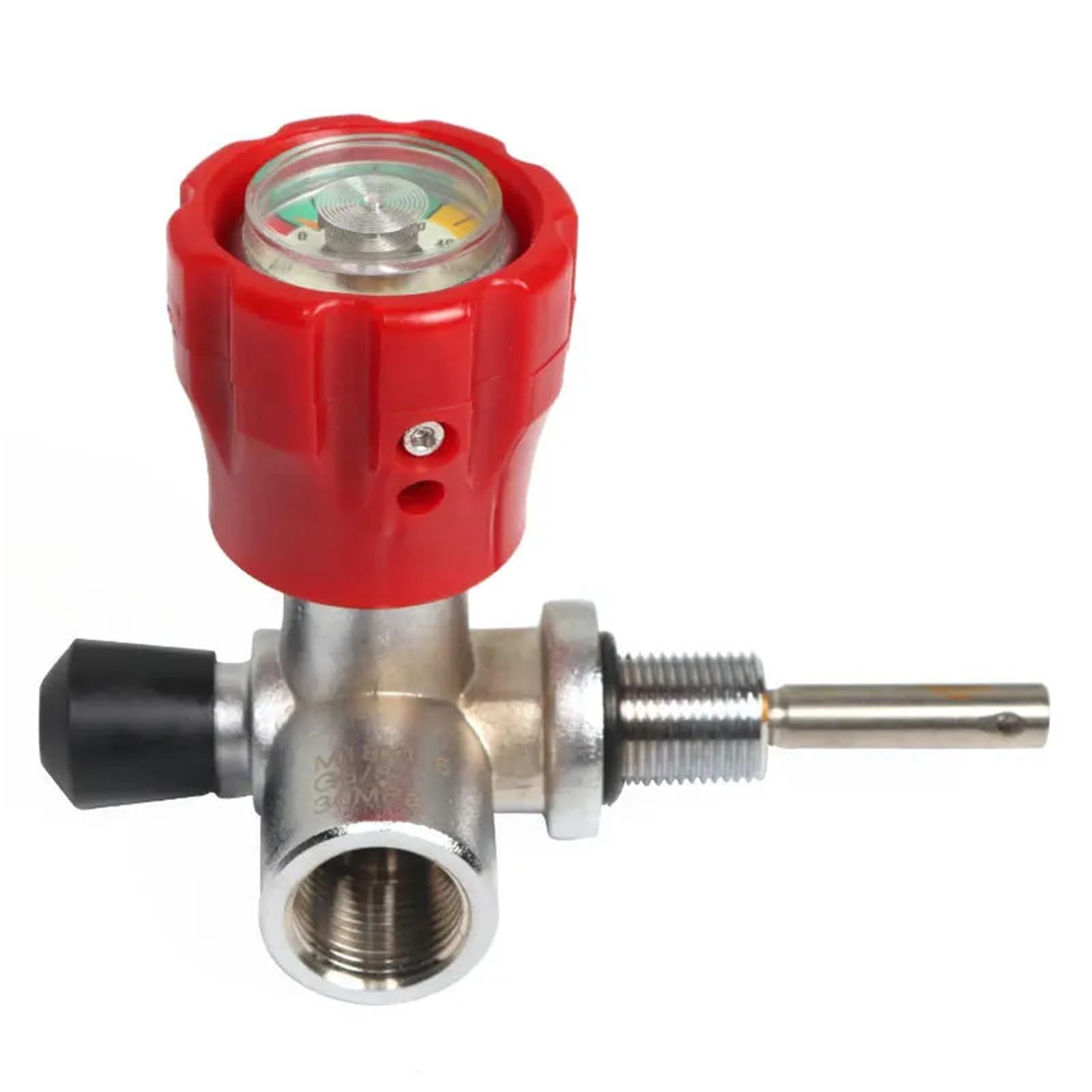 High Pressure 30MPA Oxygen Tank Valve Explosion-Proof Carbon Fiber Gas Cylinder w/Gauge Respirator M18*1.5 G5/8(A)