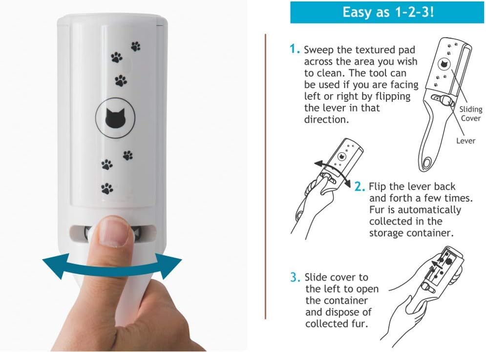 Necoichi Purrfection Neat & Easy Cat Hair Pet Hair Remover, Textured microfibers Trap Fur & lint Fast, Made in Japan : Pet Supplies