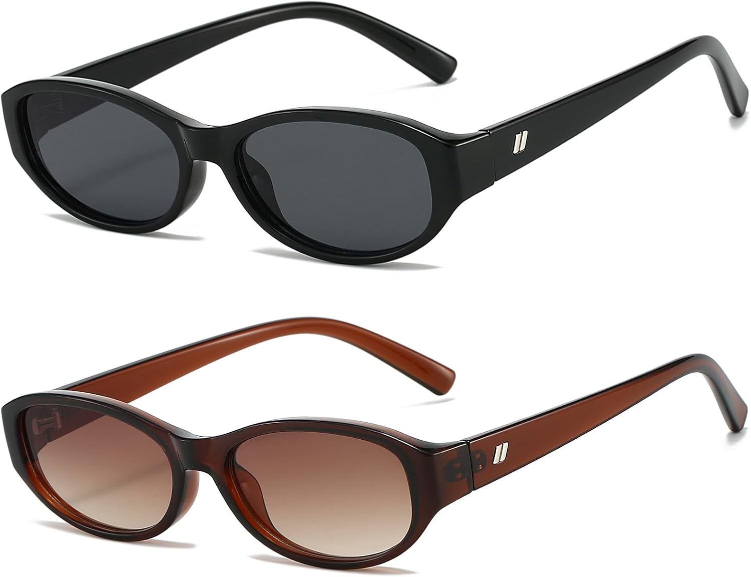 Retro Oval Sunglasses for Women Trendy Cute Womens Small Oval Sunglasses 90s Narrow Cat Eye Shades