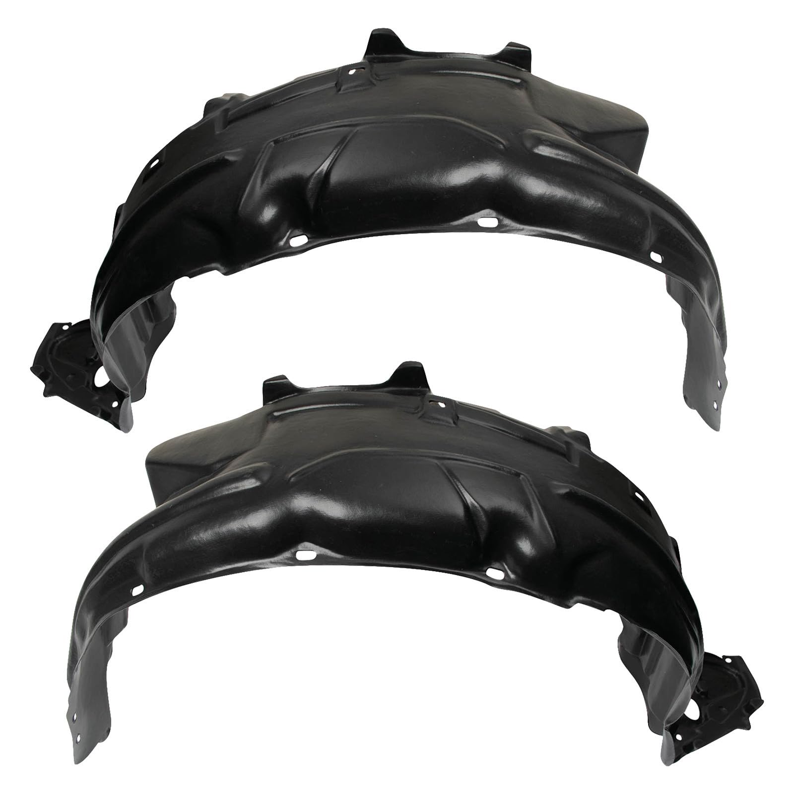 TRQ Front Driver &amp; Passenger Side Inner Fender Liner Set Compatible | For Sedan