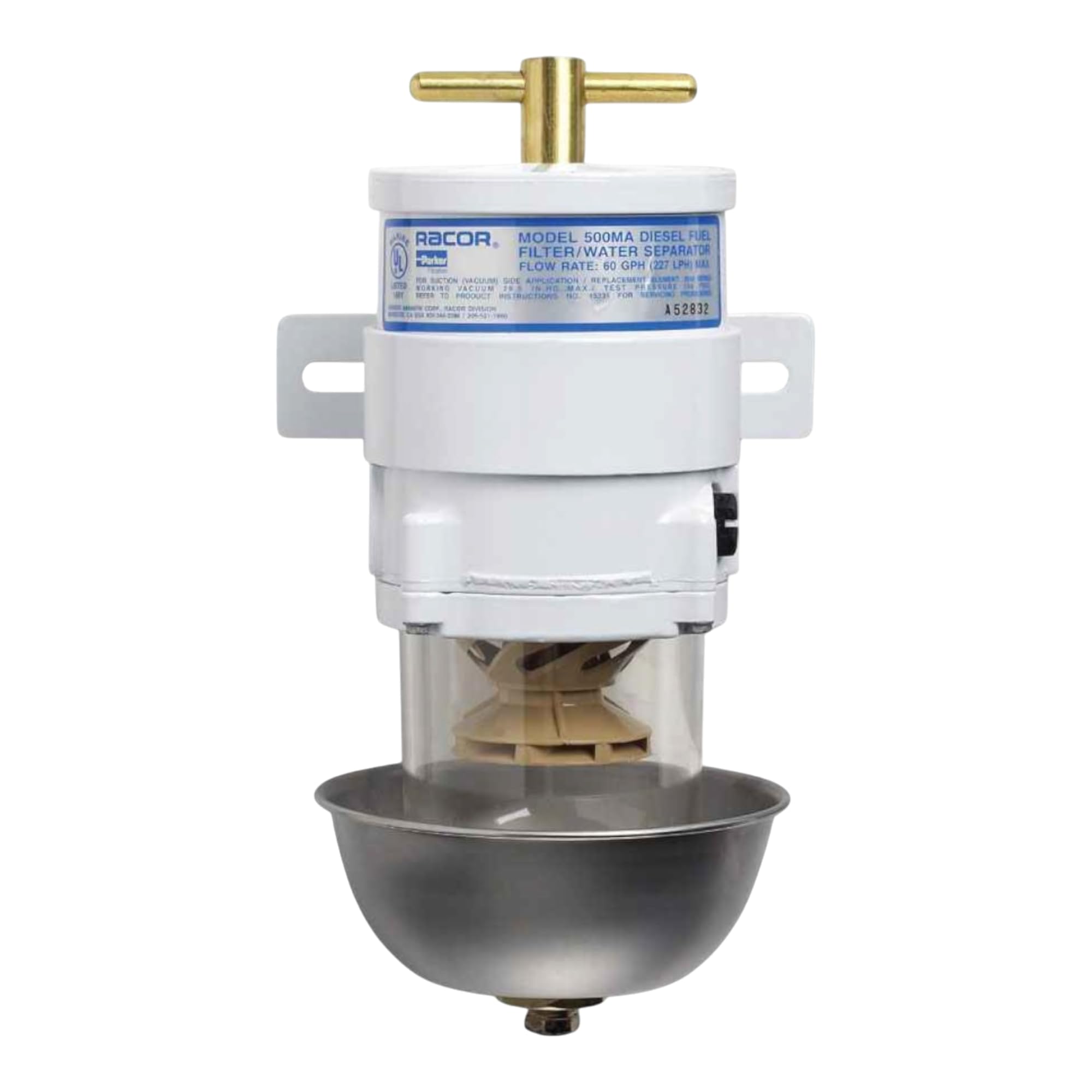 2010TM-OR Filtro Gasolio di Ricambio Originale Serie Turbine 500 | Elemento Filtrante Separatore Acqua Aquabloc 10 Micron (Modello TM) per Motori Diesel, Nautica e Generatori