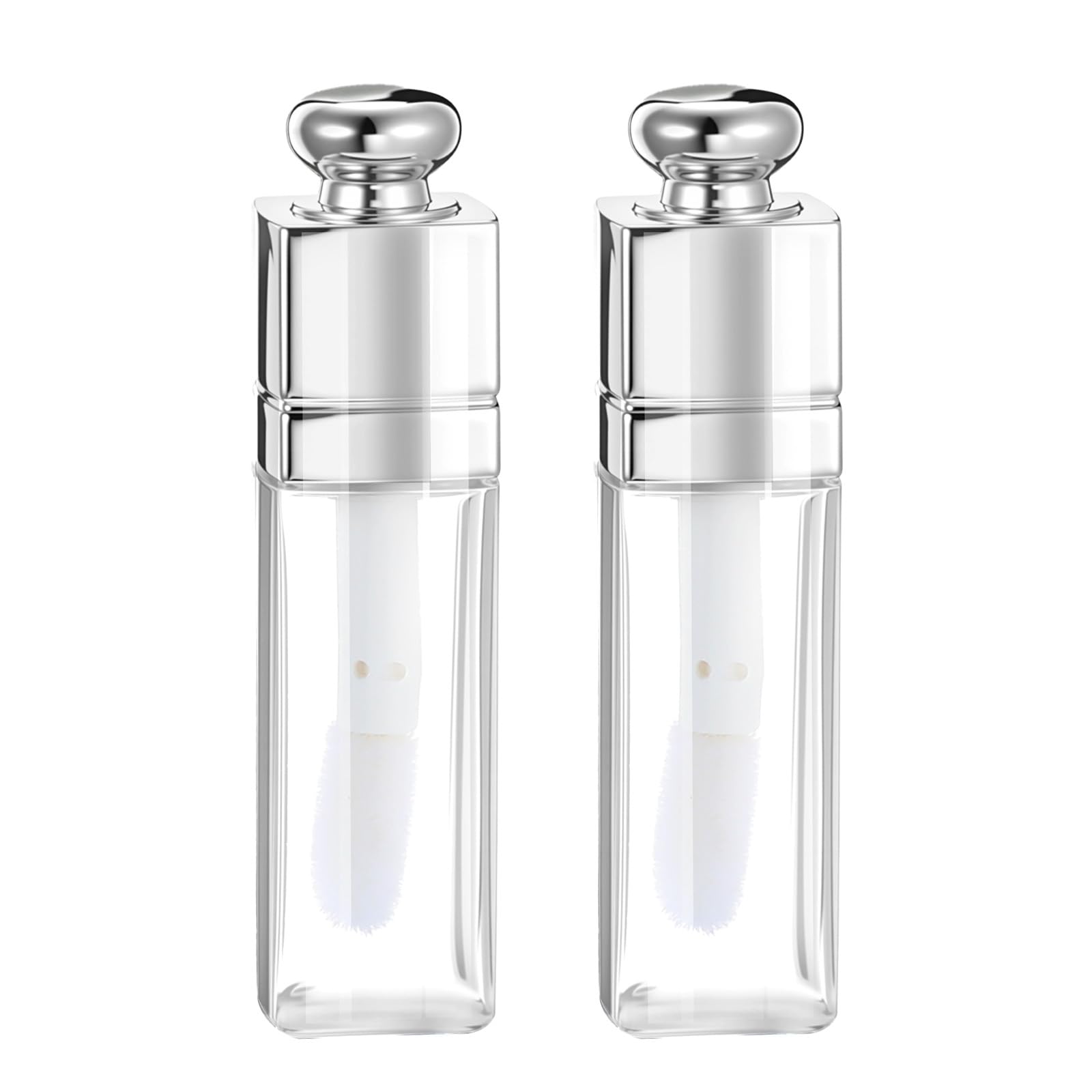 2 pack empty lip gloss tubes clear refillable lips balm bottles clear lip gloss tubes with wand mini lipstick containers refillable lips balm glosses containers 3ml for diy makeup