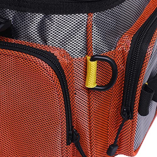 Raprance Small Soft-Sided Fishing Tackle Bag For Saltwater Or Freshwater (Small-(Without Trays, 7"X13.5"X7.5")-Orange) #TOP6