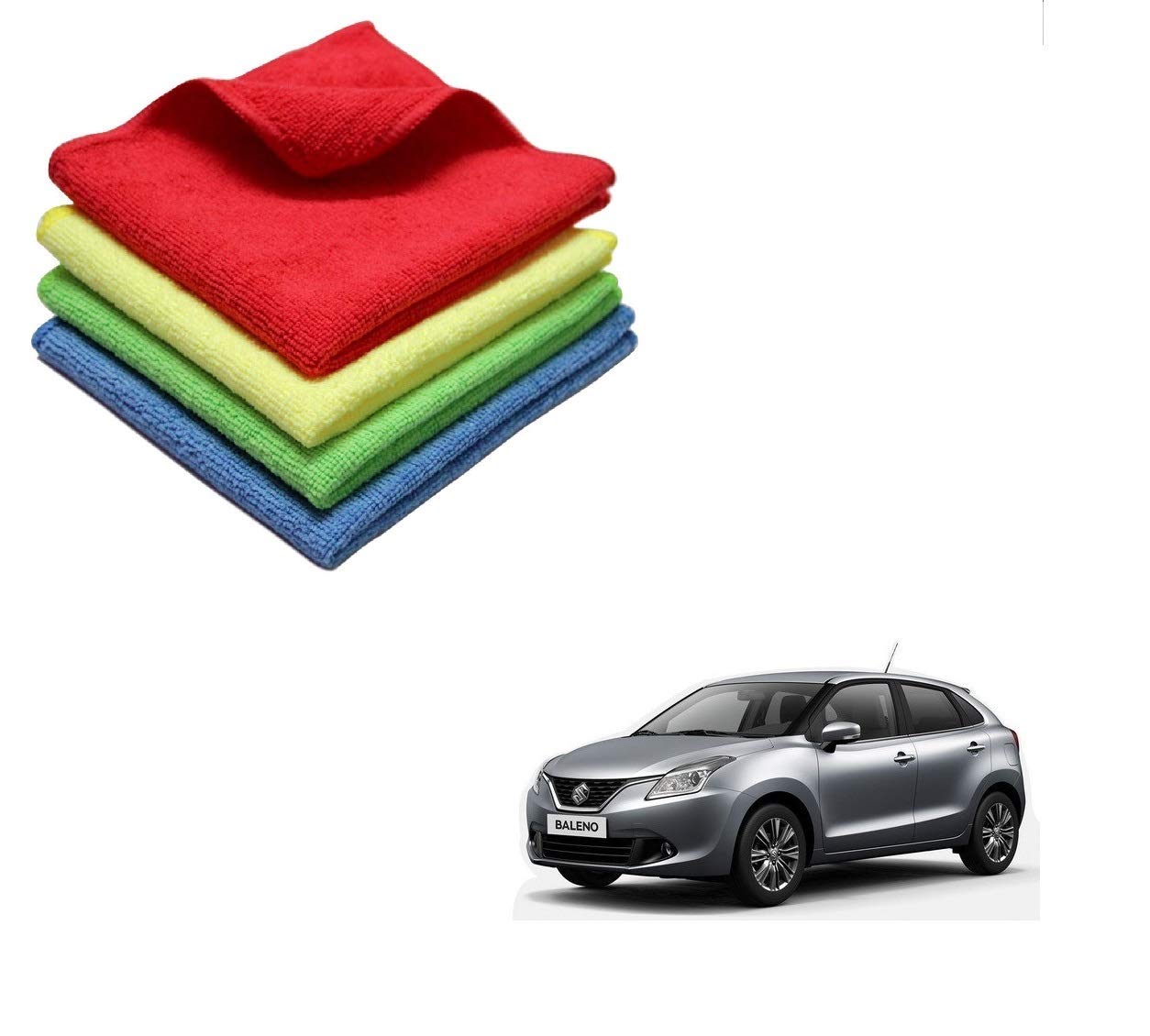 KOZDIKO Microfiber Cleaning Cloth Car 300GSM 40x40 cm Pack of 4 for Maruti Suzuki Baleno Nexa-image-3
