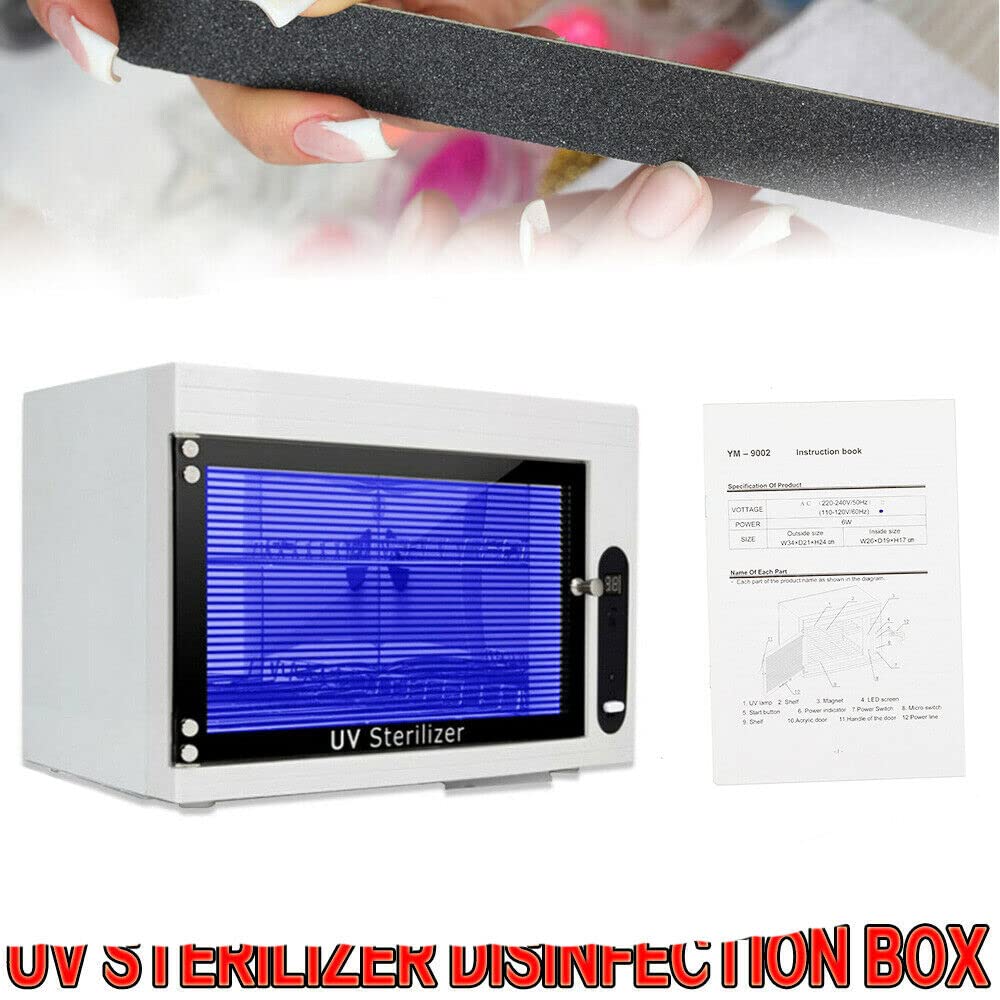 Armadio disinfettante UV, sterilizzatore a LED, 10 l, sterilizzatore per scaldasciugamani, strumenti per manicure, salone e asciugamani, 6 W, con timer, bianco