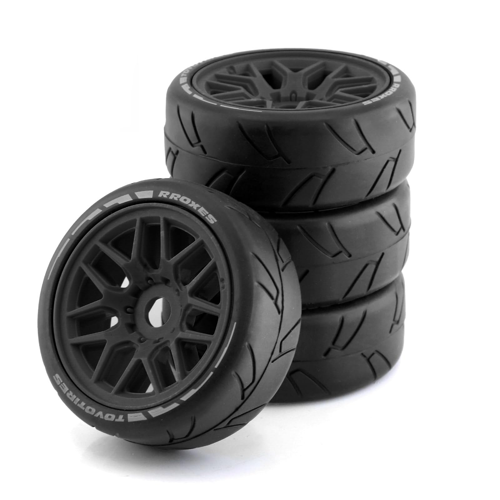 Jemora Ferngesteuertes Geländewagen, Schwarze Reifen, 103 x 40 x 80 mm, 4 Stück, Ersatz für Team Losi Kyosho VRX HPI WR8 HSP Hobao 1/8 ferngesteuertes Autorad