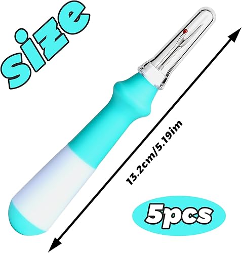Miniatura 2 de Juego de 5 piezas de desgarrador de costuras de agarre ergonómico, juego de desgarradores de costuras verdes para coser, herramienta de eliminación