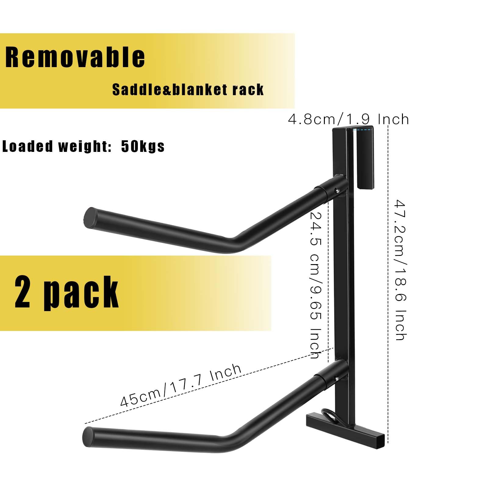 Snapklik.com : 2 Pack Portable Saddle Rack,Heavy Duty Removable Saddle ...