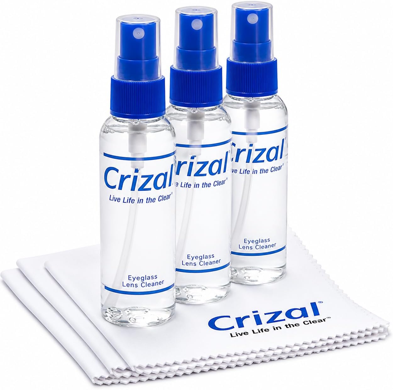 Crizalยฎ Eyeglass Cleaner Kit | 6-Pack with Lens Cleaner Spray & Premium Microfiber Cleaning Cloth | Designed & Tested by Crizalยฎ | Safe for Advanced AR & Anti-Reflective Lens Coatings