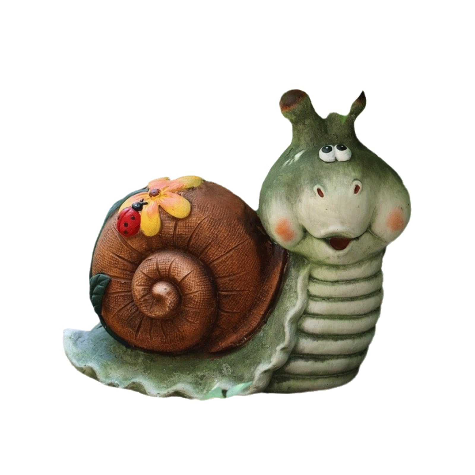 Statues d'extérieur en résine : escargot vert décoratif pour aménagement de jardin Yofab