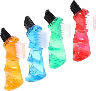 FOMIYES 4pcs Denture Toothbrush Denture Brush Double Sided False Teeth Brush Multi-Functional Dentures for Women Soft Double Bristle Brush Basic Bites Plastic Multifunction Jewelry