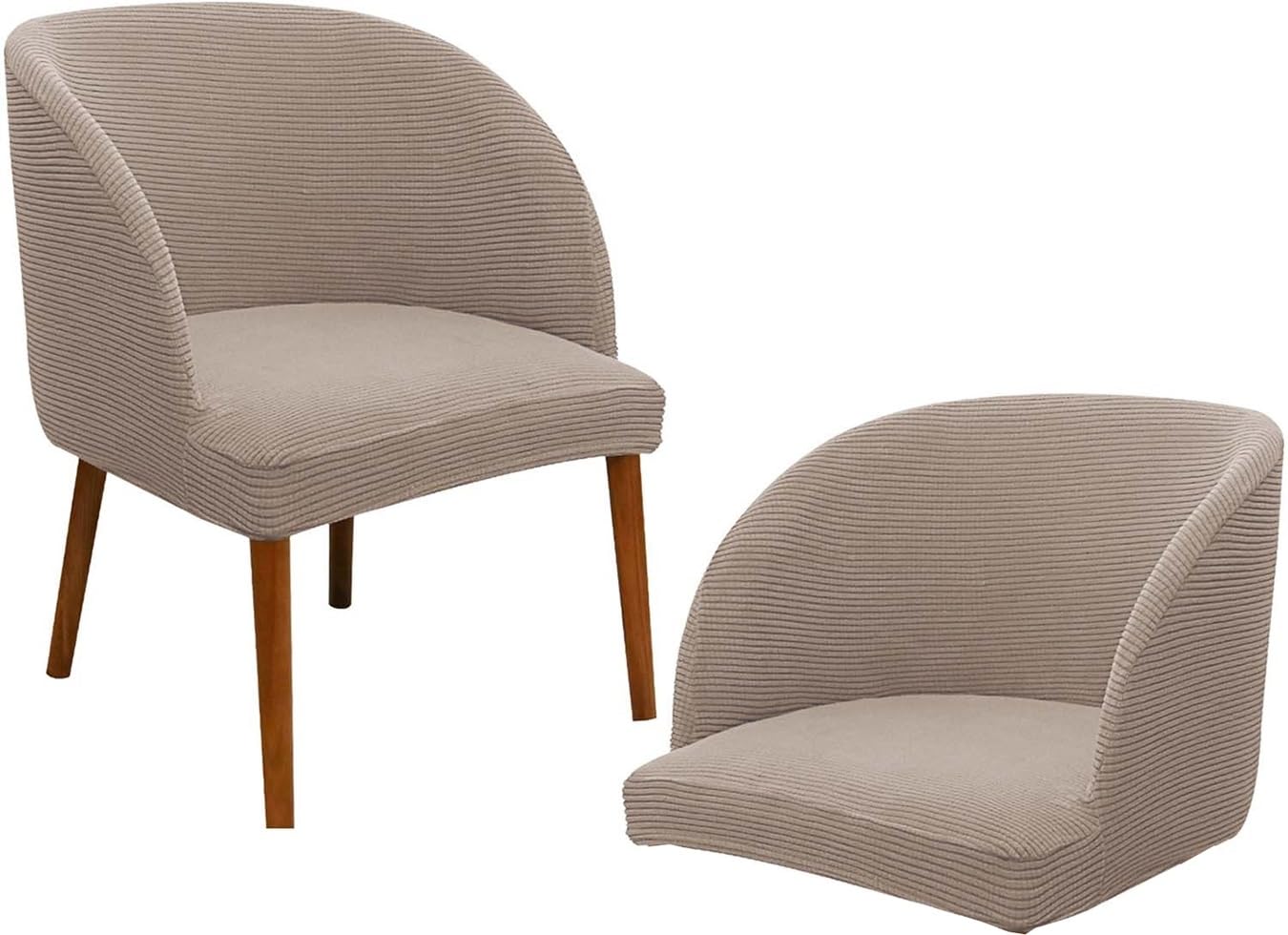 AQIGR Round Back Chair Slipcovers Set of 2/4/6 Stretch Dining Room Chair Covers Removable Curved Chair Protector Cover for Kitchen, Dining, Living Room Side Chairs (Color : #12, Size : 2PCS)