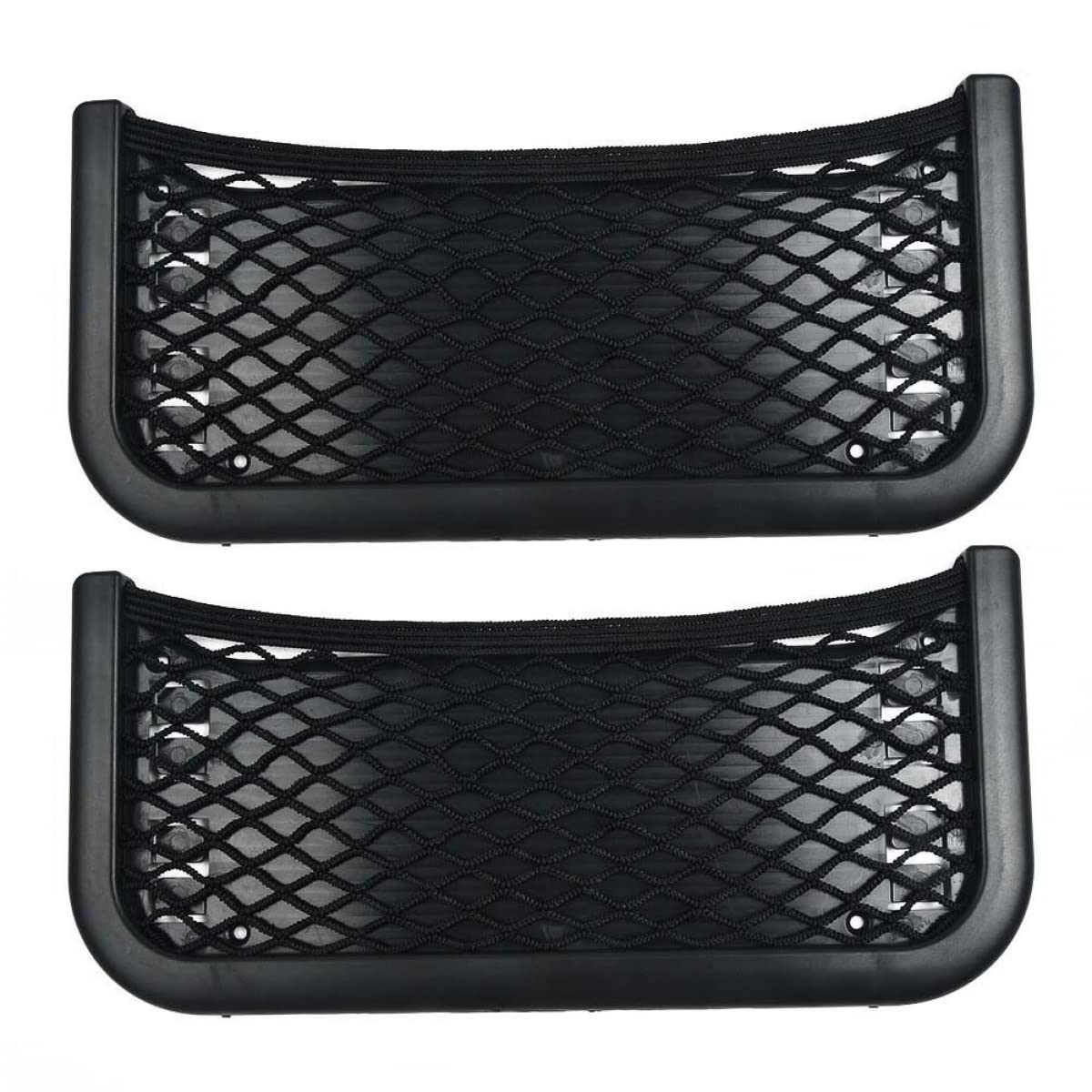 RANRAO 4 redes de almacenamiento de carga para autocaravana, caravana, caravana, organizador de 252 x 120 mm, organizador de red de almacenamiento para coche, redes de malla negra, nailon elástico