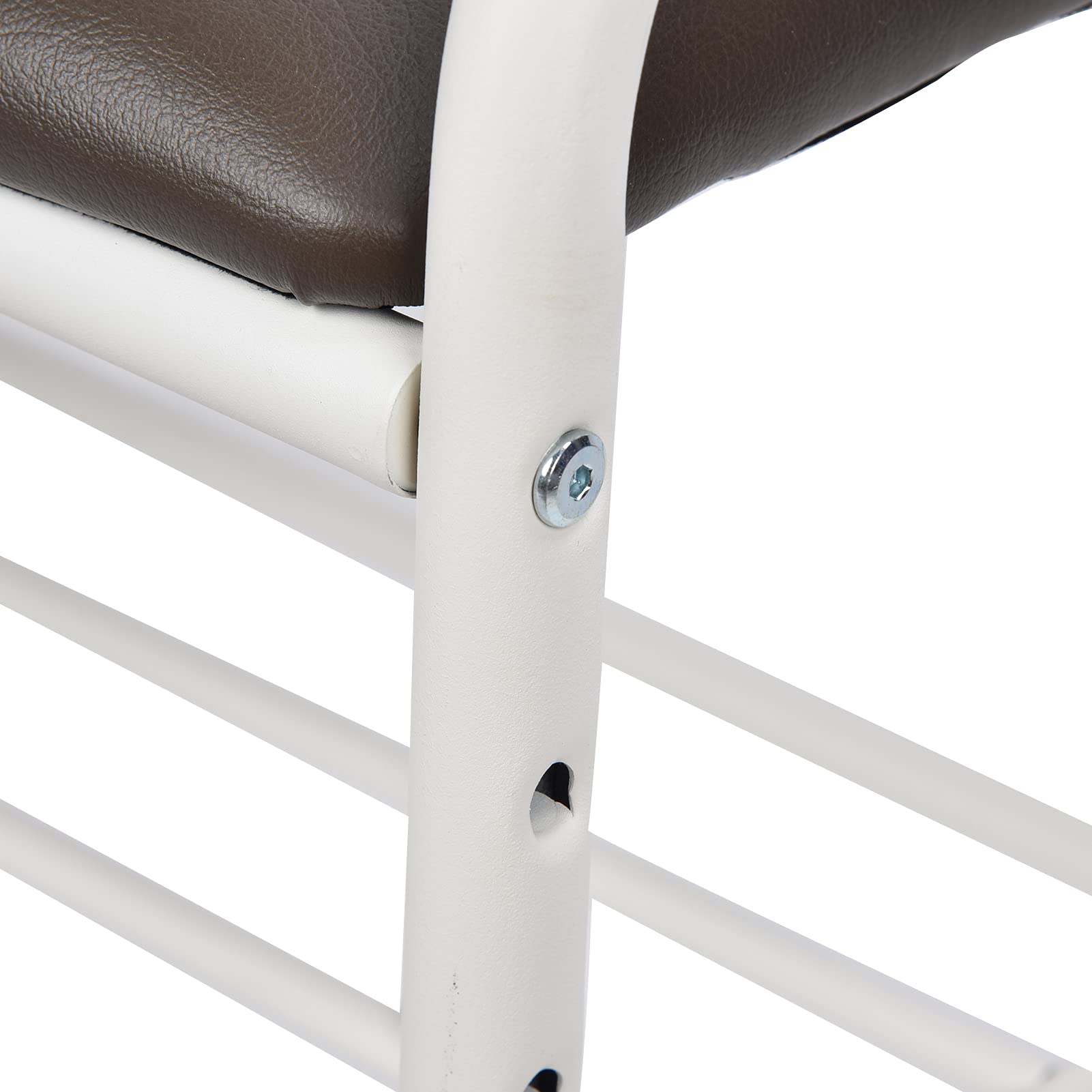 Ejoyous Banco para Zapatos con Cojín de Esponja Zapatero Tubo de Hierro y Taburete de Almacenamiento de Madera Compuesta 54,5 X 58 X 36 Cm Carga de 150 Kg para Entrada Pasillo Sala de Estar Dormitorio