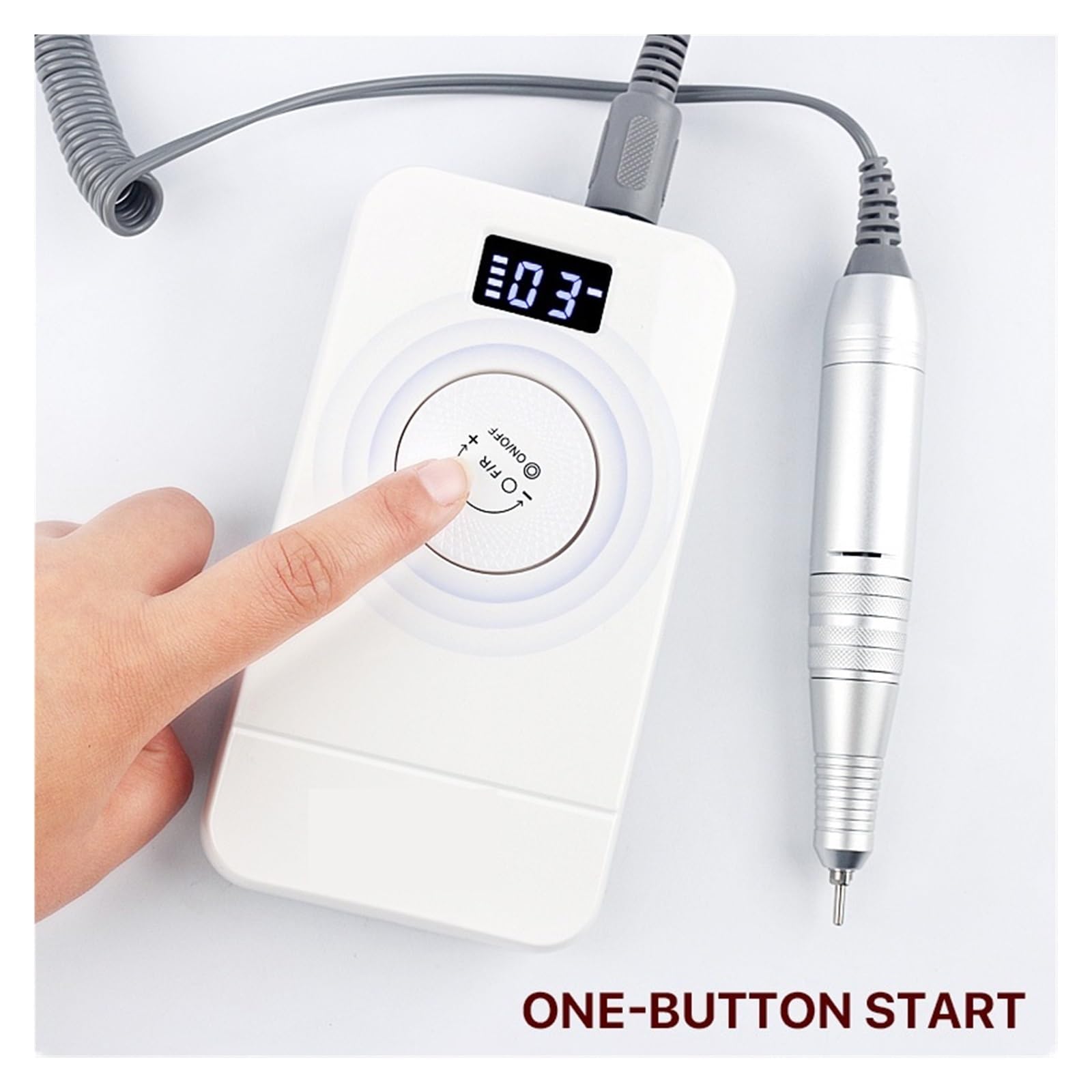 Trapano elettrico professionale per unghie elettrico, 35000 giri/min, per lima per unghie in gel acrilico, strumento per levigatura manicure e pedicure (bianco A)