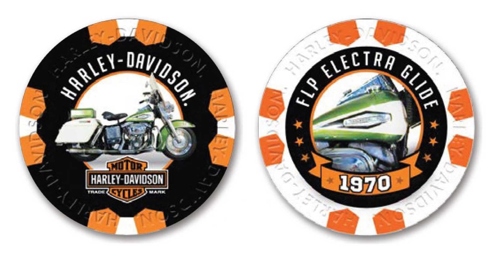 Harley-Davidson Vintage Series 15 1970 FLP Electra Glide Collectible Poker Chips