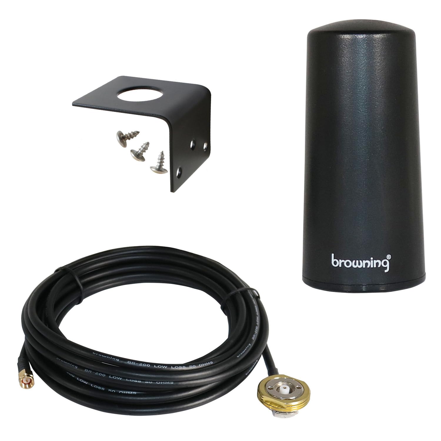 Tram-Browning 5G/4G/3G/LTE/WiFI/Cellular 4 dBi Gain 806 MHz to 2500 MHz Tri-Band Antenna Hole Mount Kit w/17ft. Low Loss Cable and SMA