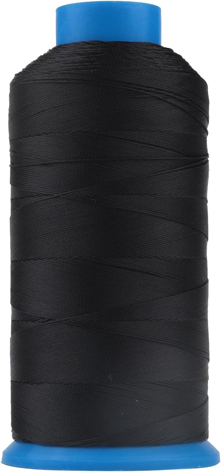 Heavy Duty Bonded Nylon 66 Sewing Thread 280D/3#92 T90 1200Yards for Canvas Furniture Upholstery Leather Goods Leather Footwear Outdoors (Black)