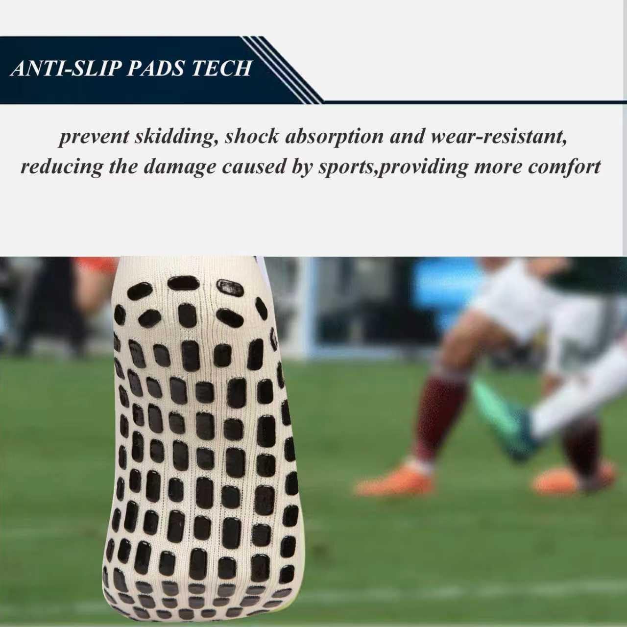 Grip Soccer Socks Non Slip Sports Football Basketball Grip Pads Socks for Men2/4/6 - Image 4