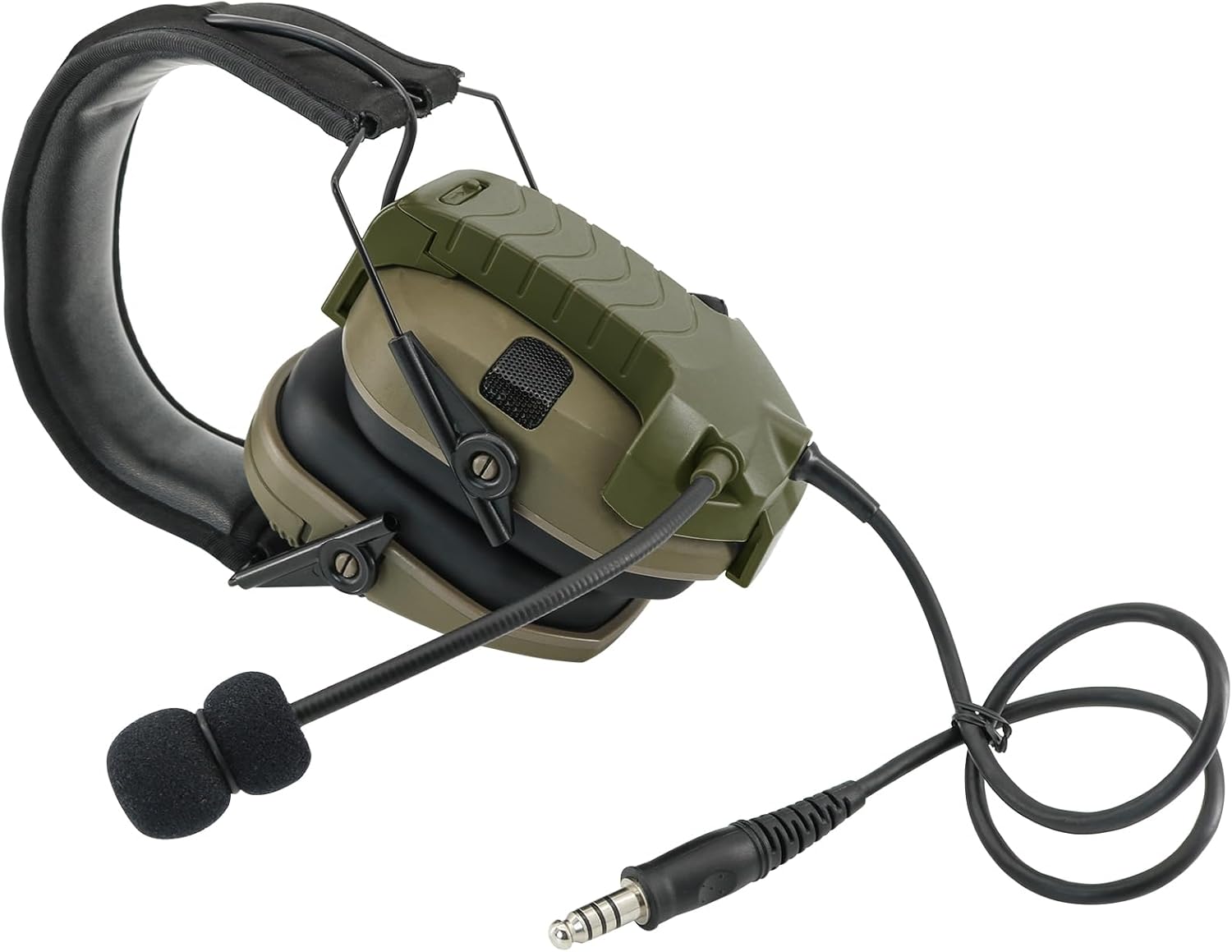 Microphone & PTT for Walkerrazor Noise Cancelling Headphone Airsoft (Army Green)