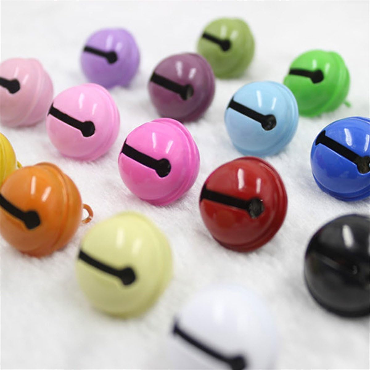 20pcs Black Metal Jingle Bell Christmas Festival Wedding Decoration Assorted Loose Beads DIY Pet Pendants Crafts,22mm