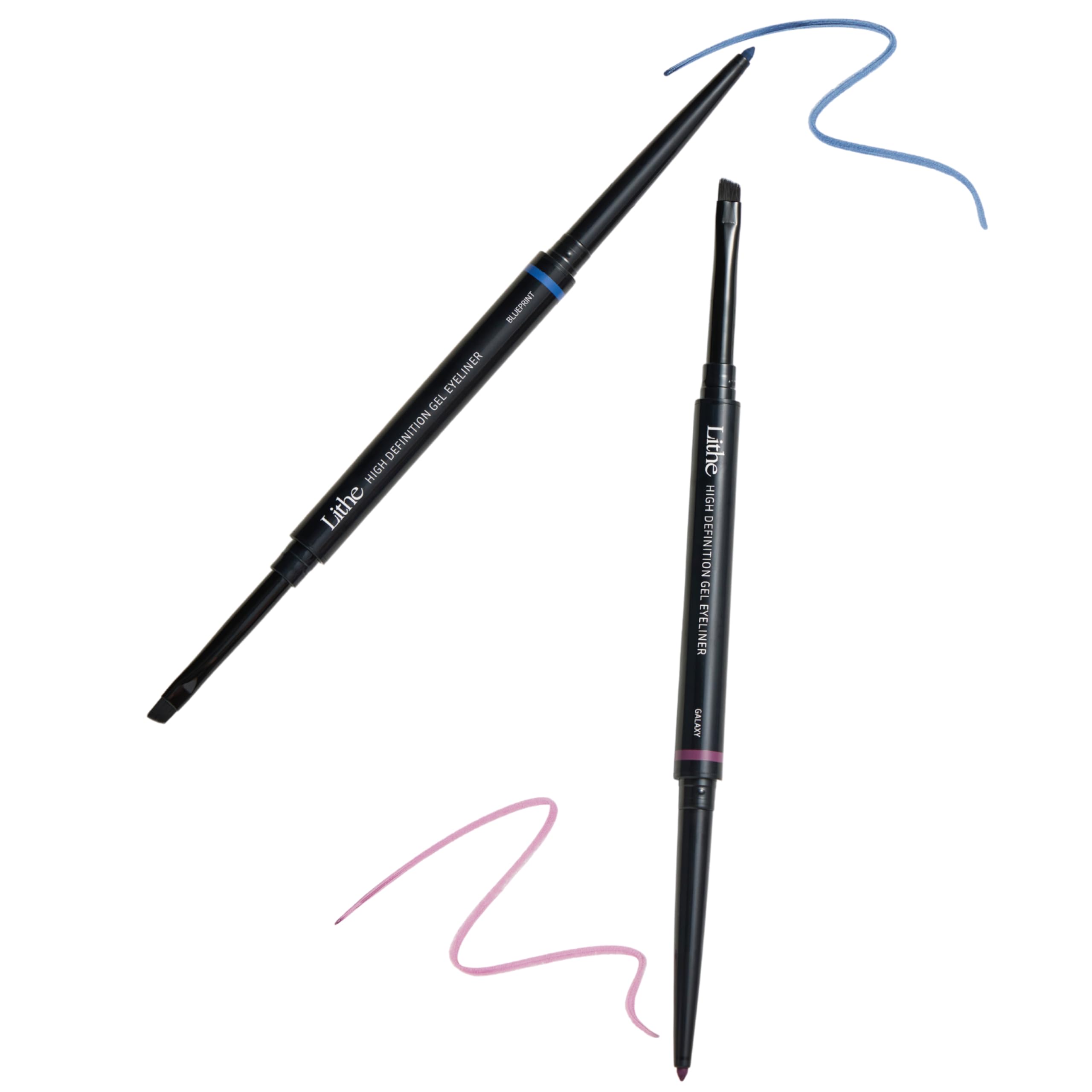 Smudge-Proof Gel Eyeliner Set Long Wear Retractable Eyeliner with Ultra Thin Tip Angled Brush High Definition Vegan Makeup
