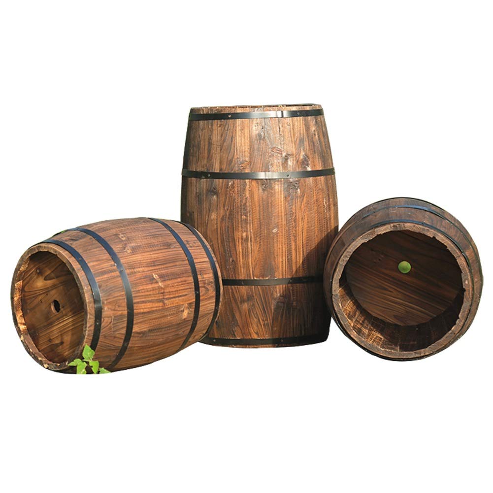Amazon.com : XJJUN Whiskey Barrel Planter, Solid Wood Flower Pots