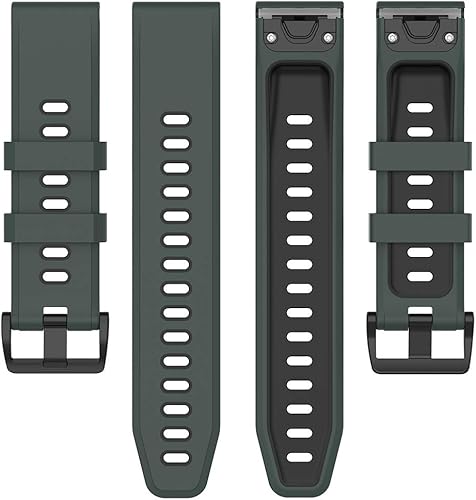Miniatura 47 de Compatible con Garmin Fenix 6 Sapphire Watch Bands, Forerunner 945 Bands, 0.866 in Quickfit Silicona Correa de repuesto para Garmin Instinct, Fenix