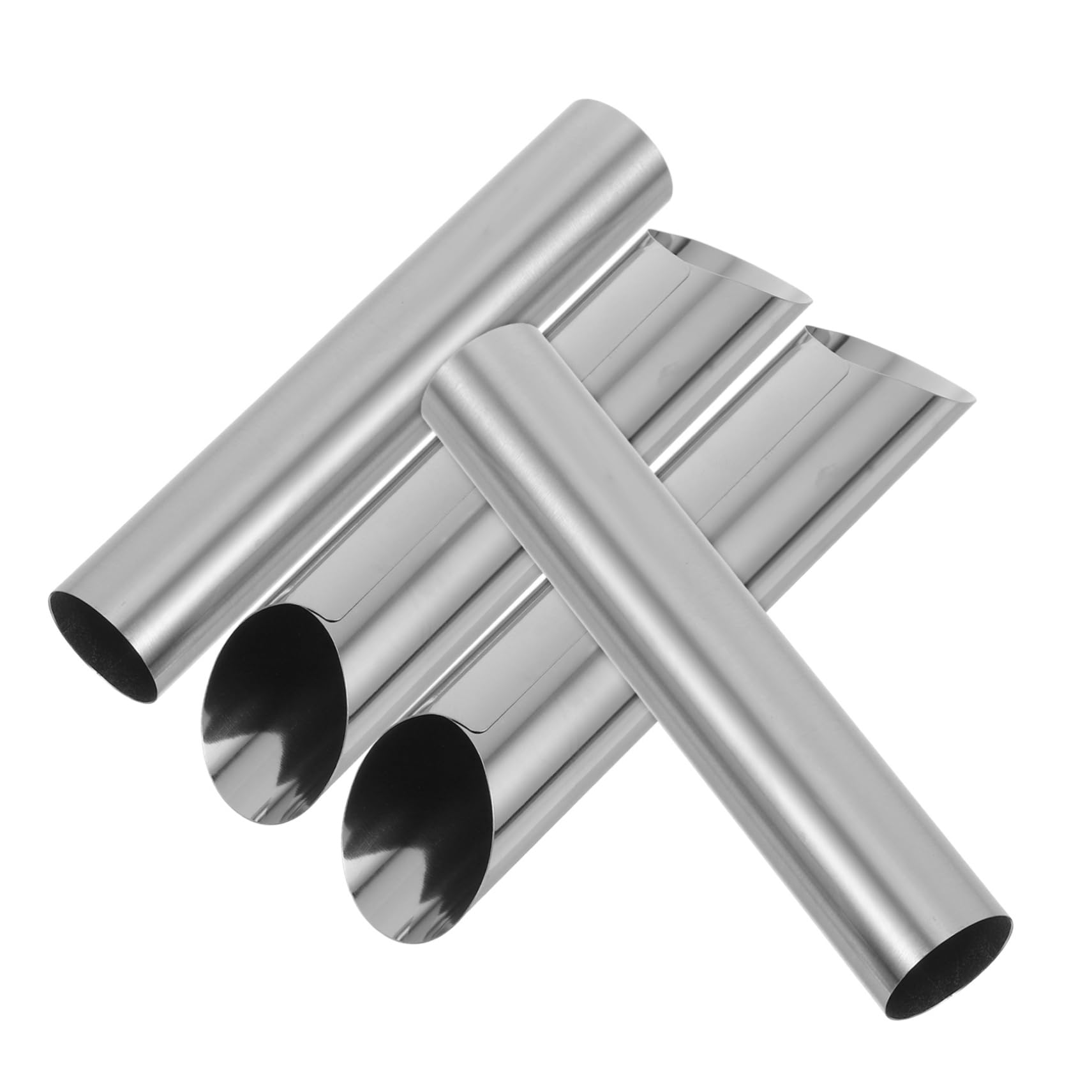 Cabilock Cream Horn Molds Metal Cones for Cream Roll Large Baking Hollow Tools Non-stick Pastry Molds Set of 4 Stainless Steel