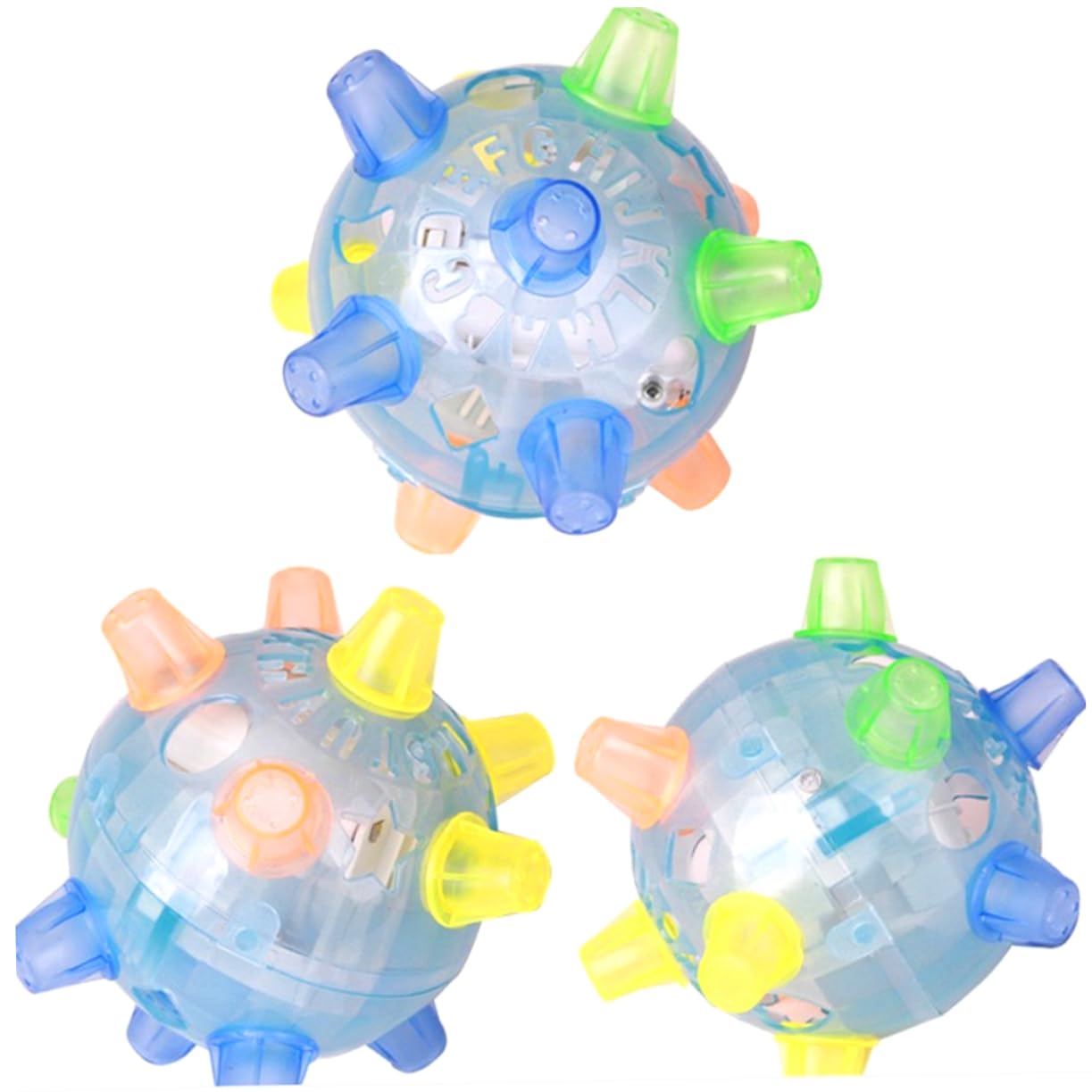 Vaguelly 2Pcs Light Up Music Jumping Ball Dancing Hopping Ball with Lights Sound for Battery Fun for Parties Celebrations Playtime